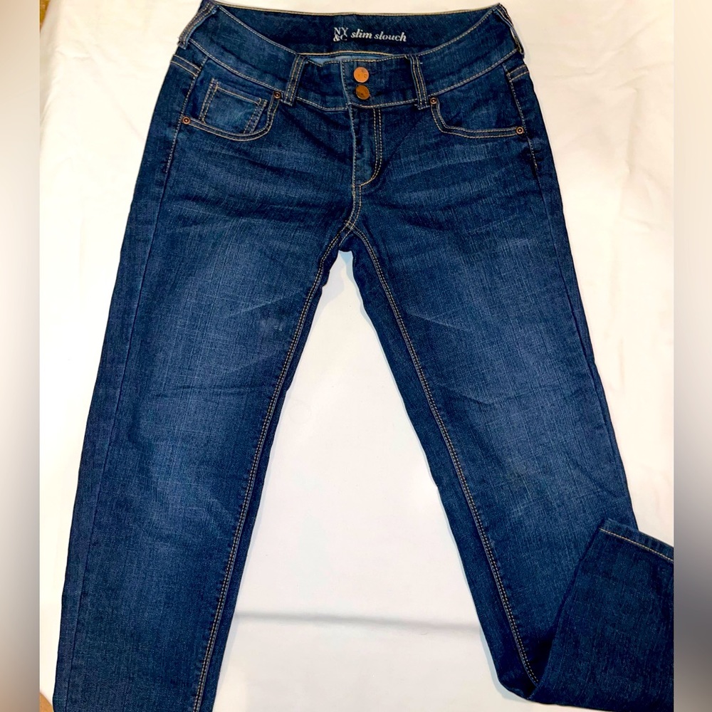 NY&C Slim Slouch Blue Denim Jeans Sz 0